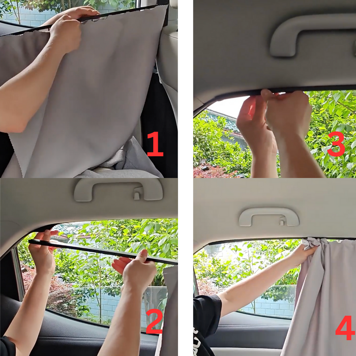 No-Drill Car Window Curtain for Side Window – Easy Install by Inserting into Window Seal, Privacy Sunshade for SUV/Truck/Van – Tool-Free, Adhesive-Free (1 Pack)