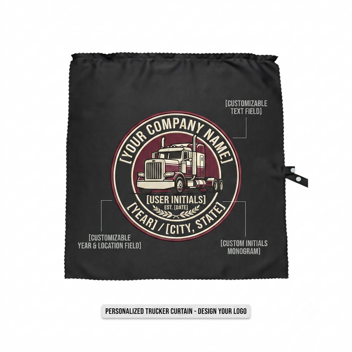 Boring Trucking Semi Truck /day cab Window Curtain & SunShade