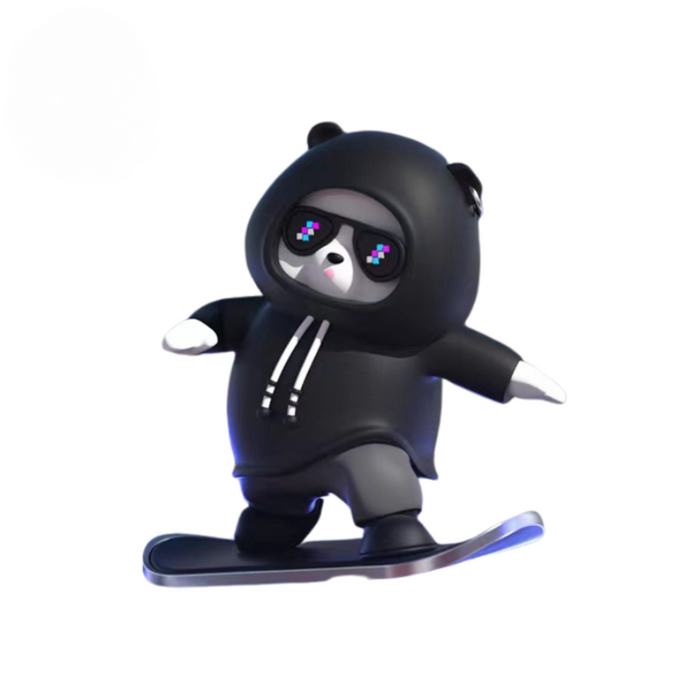 Skateboarding Bear Car Decor,Funny Skater Bear Car Interior Decoration