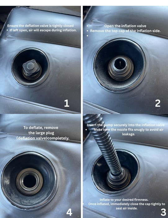 Dual-Layer Air Valve Cap with Tethered Covers — Replacement for Day Cab Air Bed